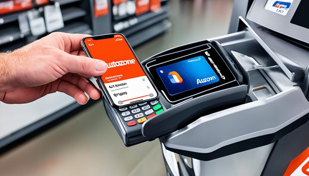 making an Apple Pay purchase at AutoZone