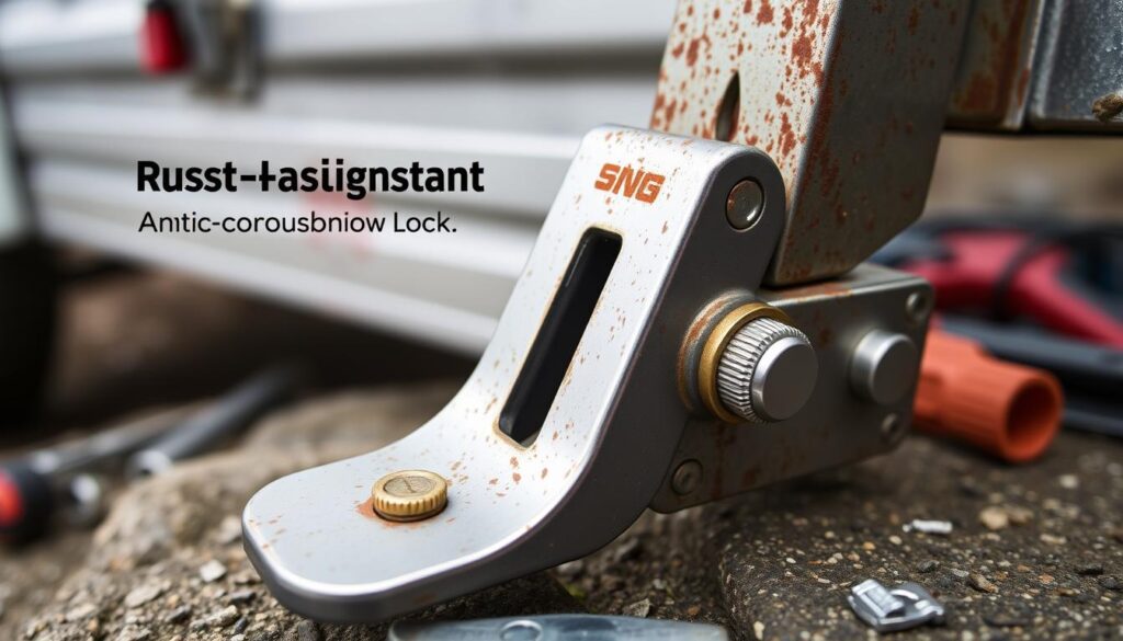 Rust resistant trailer hitch lock