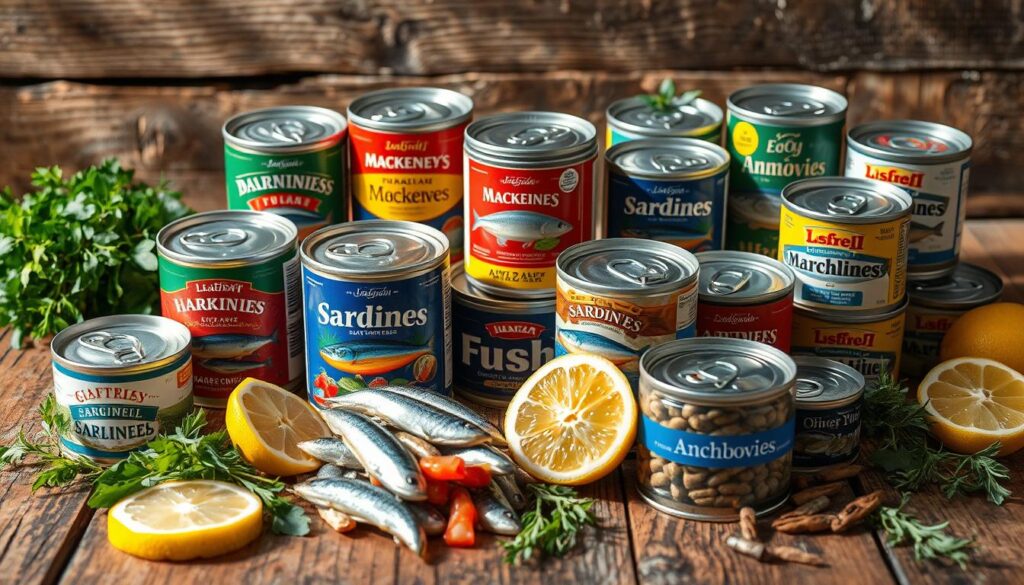 Tinned fish variety