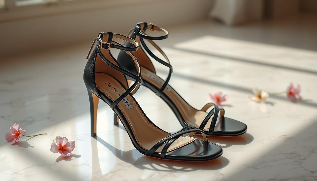 Stylish Leather Strappy High Heels