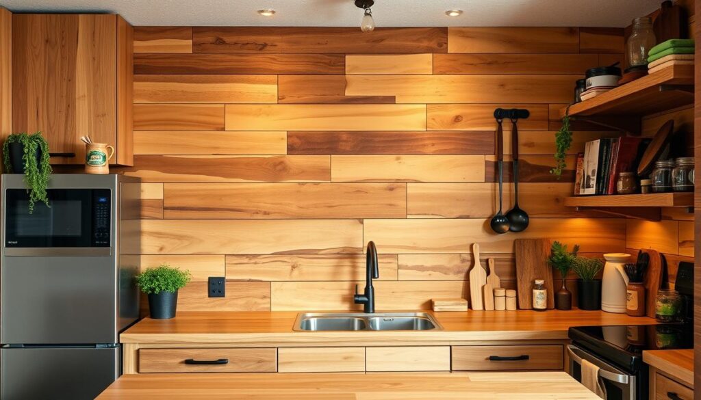 kitchen wood wall