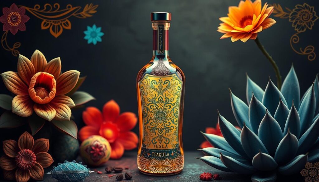 tesla tequila bottle design